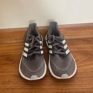 Adidas Women's Charcoal and White Sneakers